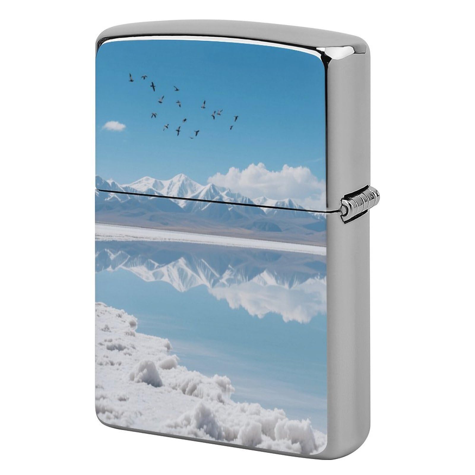 Fekiloot Style Highland Salt Lakes Lighter Case Cover Metal Lighter Case