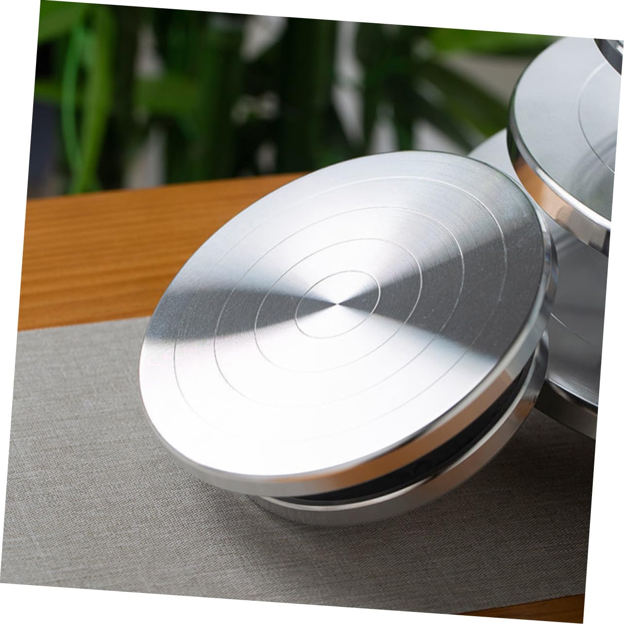 Hemobllo Plato Giratorio de Aleación de Aluminio Base Antideslizante para Cerámica y Escultura Manual, Doble Cara, Adecuado para Artesanía y Modelado de Arcilla