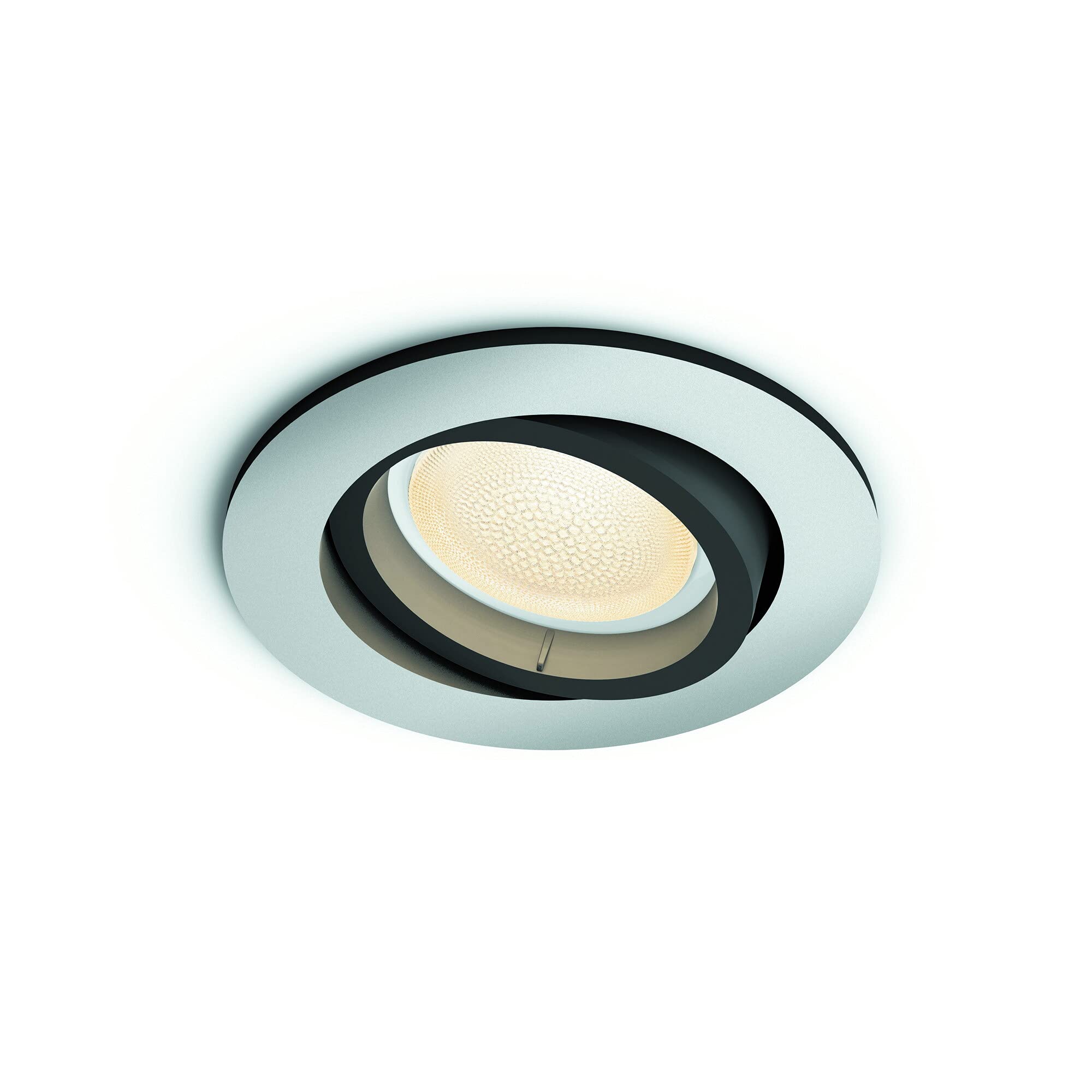 Philips Hue – Lámpara inteligente, Hue Centura, Foco Empotrable LED Inteligente, Luz Blanca y de Colores, Compatible con Alexa y Google Home, Color Aluminio