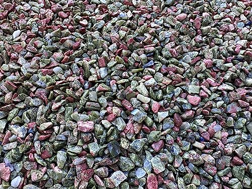 Image of GAF TREASURES 2 oz Lot Natural Semi Tumbled Gemstone Chips, Crushed Mini Crystals, Undrilled Crystal Chips (Unakite)