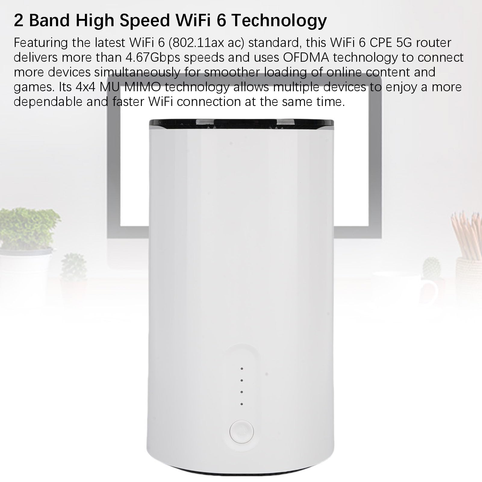 Jectse Dual Band WiFi 6 Router - Slot a 2 SIM Card, Porta Wan LAN da 2,5 8 Incorporate in Antenne Cellulari a Banda Larga, Supportano più di 50 Utenti, (Spina europea)