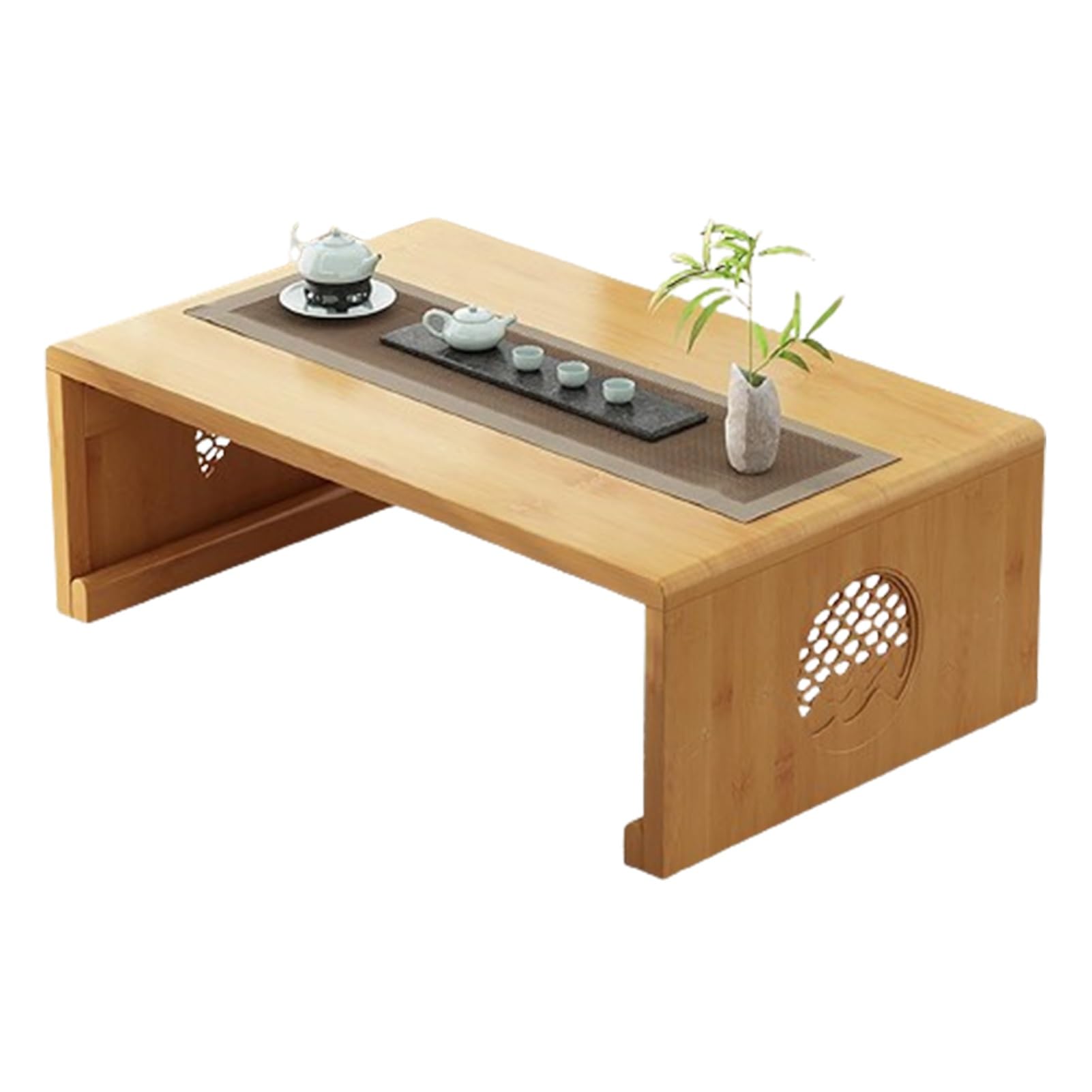 Table basse japonaise en bois noble, table d'appoint de sol minimaliste