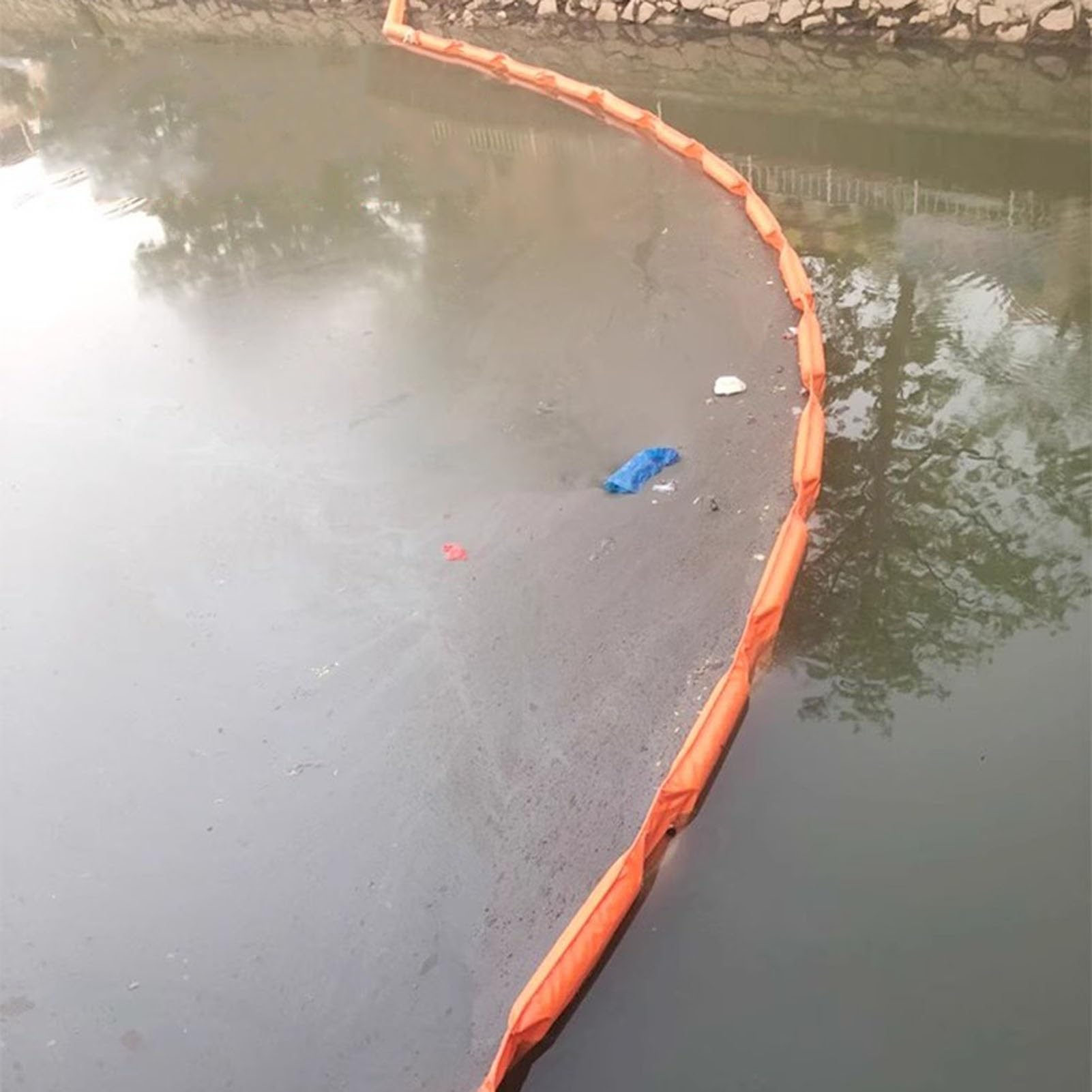 DUANHOZ PVC Oil Boom,Reusable PVC Oil Containment Boom 20m (65.6ft) - Floating Spill Barrier for Marina, Ports & Emergency Response Flood Control, 45cm Height (17.75")