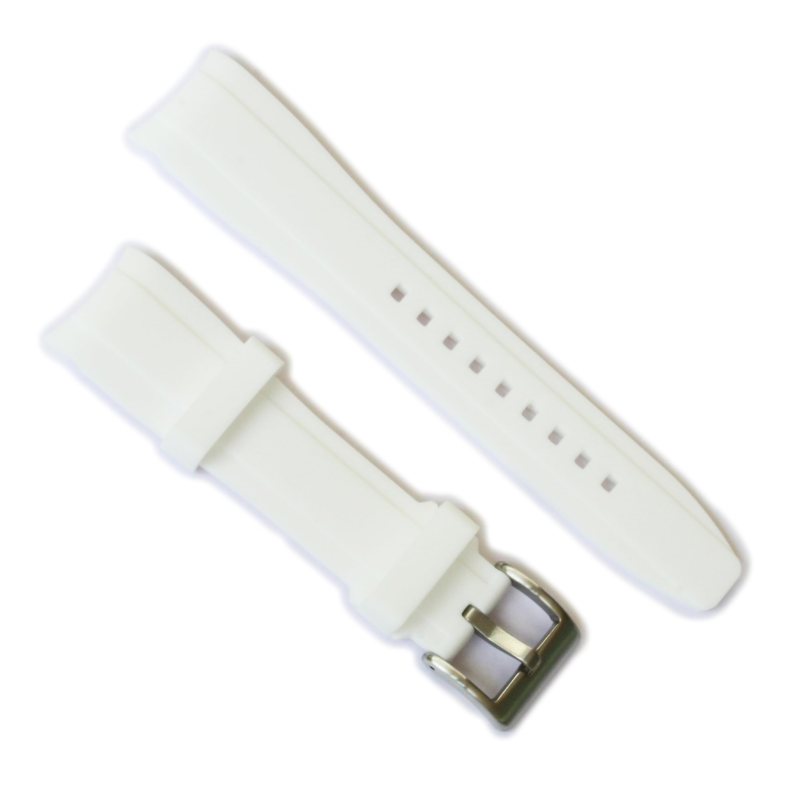 WAMD Curved End Silicone Rubber Watch Straps - 20mm, and 22mm Watch Straps for Watches. (White, 22 mm) (B0D1VNQG97) Amazon Price History, Amazon Price Tracker