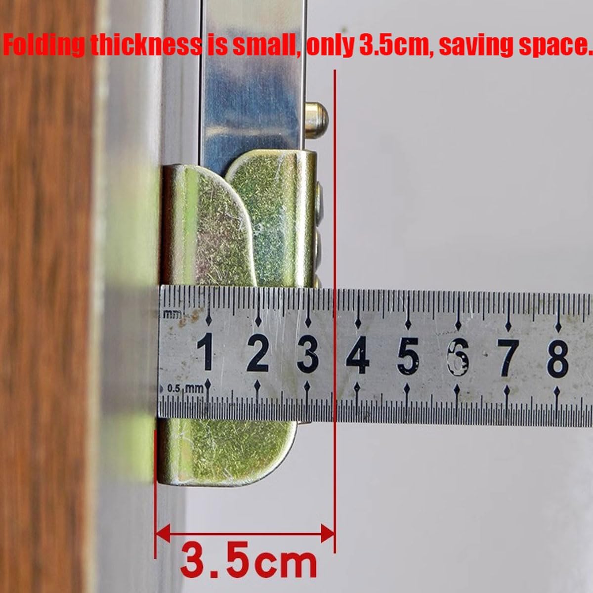 Stainless Steel Folding Table Legs - Adjustable Height, Metal Legs for Campervan & Wall Mounted Dining Table (Size: 90cm/35.4in)