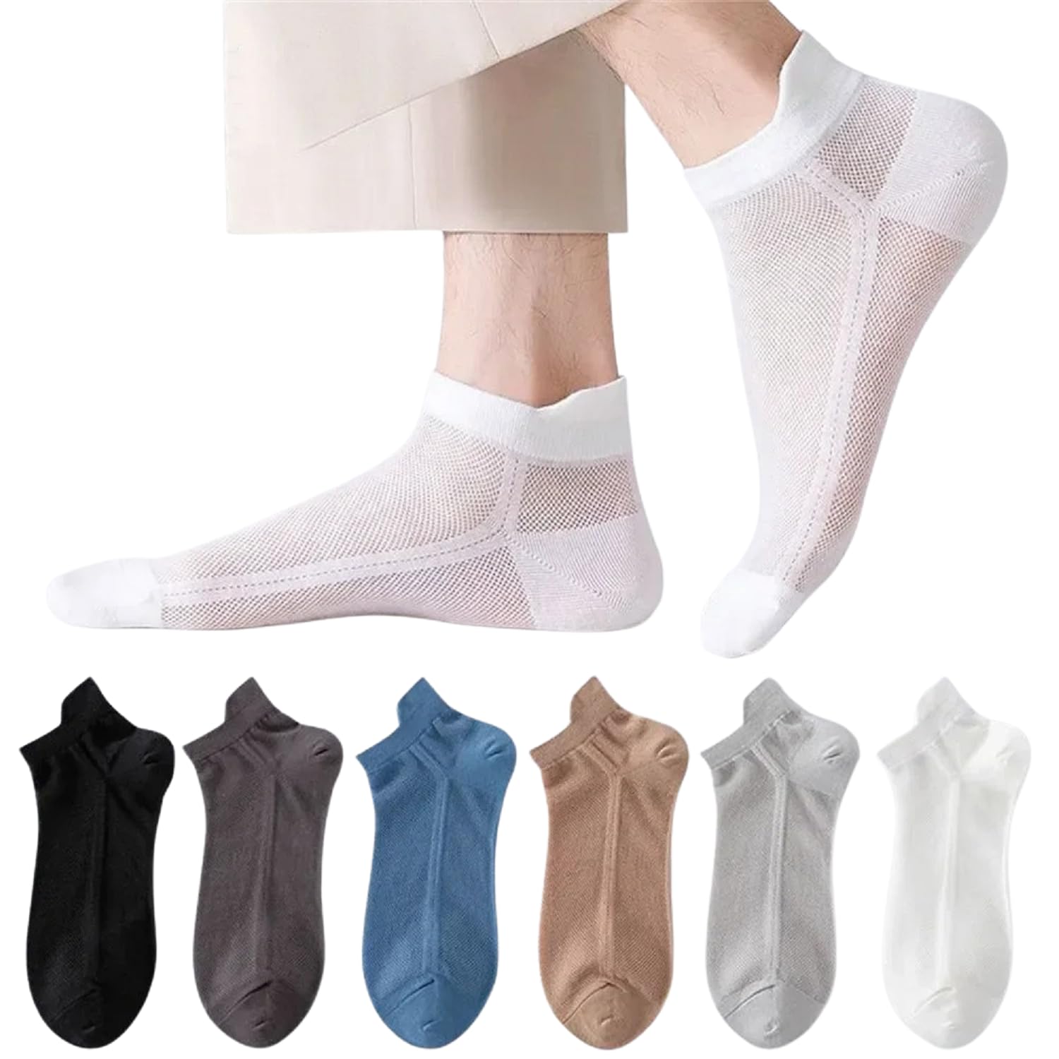 Socks For Men Women Combo Ankle Length Pack of 6 - Cotton No Show Socks Premium Breathable Anti Odur Sweat Free | Multicolour Free Size All Season Soft Breathable Daily Use-image-25