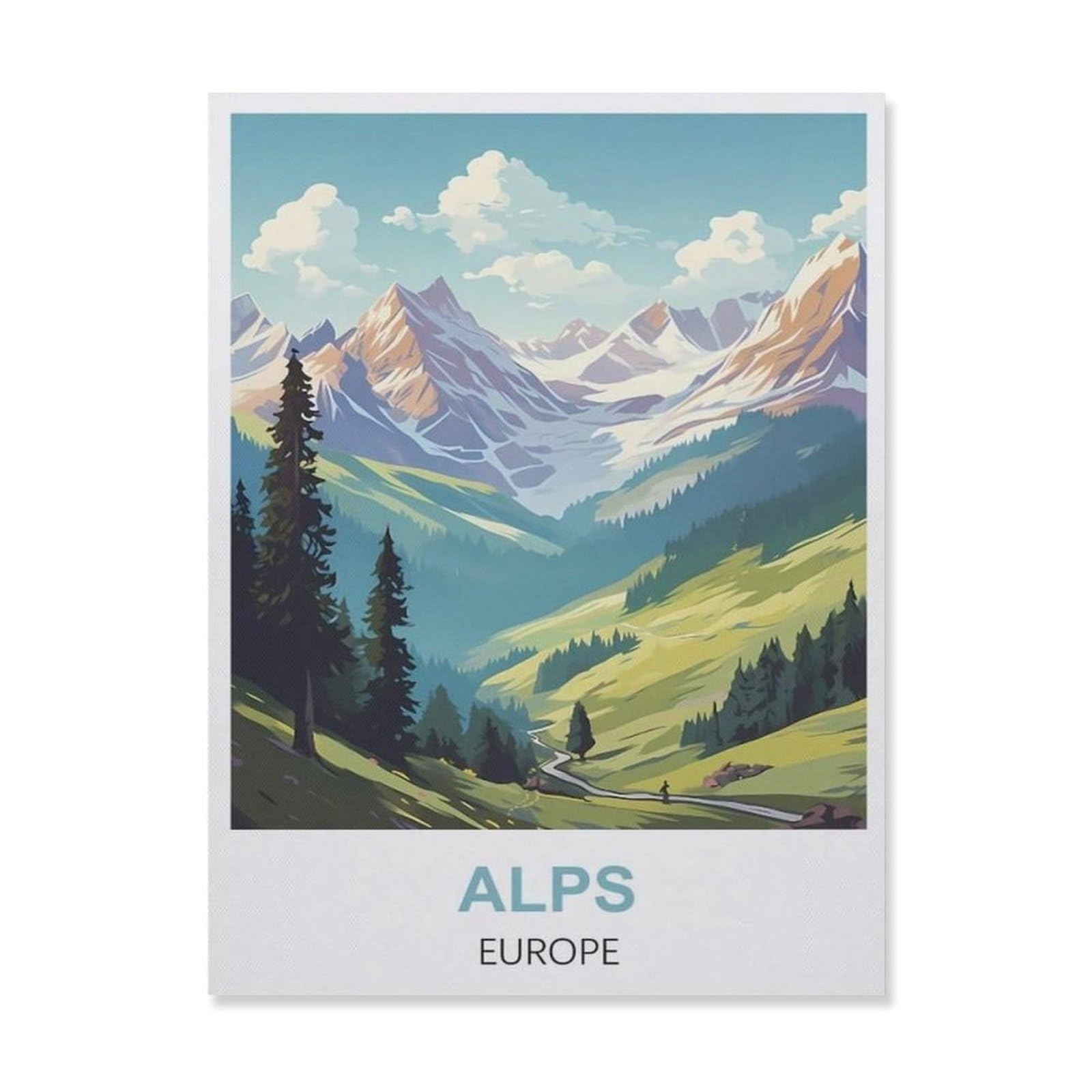 Vintage Metal Tin Sign，Alps Europe(20x30cm）