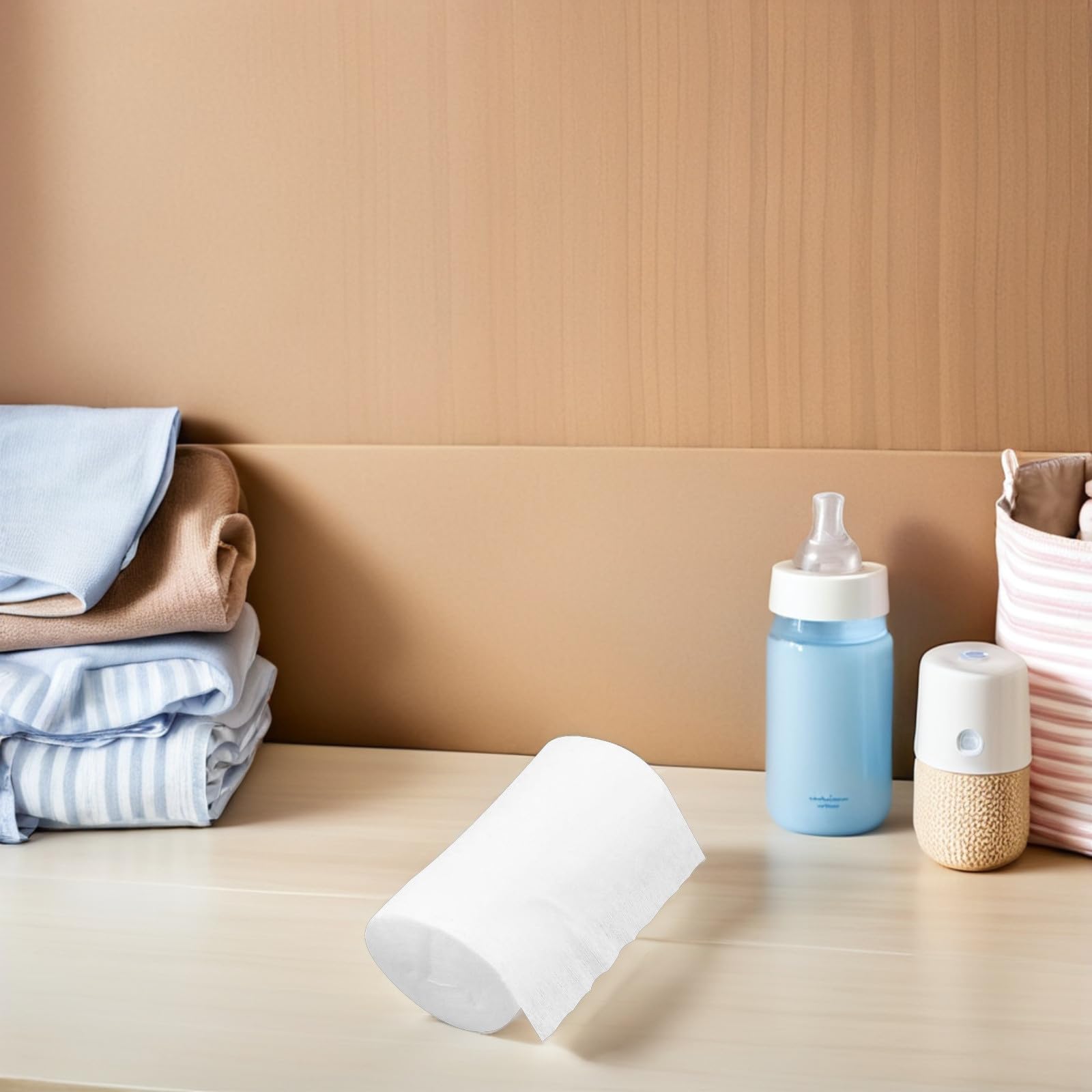 Doublures de Couches Lavables en Fibre de Bambou Blanc, 100 Feuilles par Rouleau, Sûres et Absorbantes, pour Bébés et Protection Quotidienne