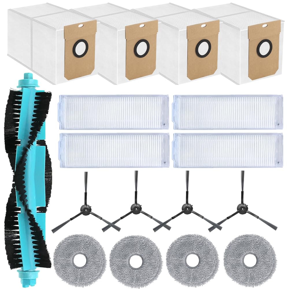 Jegehoyo Set di accessori per robot aspirapolvere Cecotec Conga 11090, accessori di ricambio con 2 spazzole principali, 2 filtri, 4 spazzole laterali, 4 sacchetti per la polvere, 4 tamponi, 1 spazzola