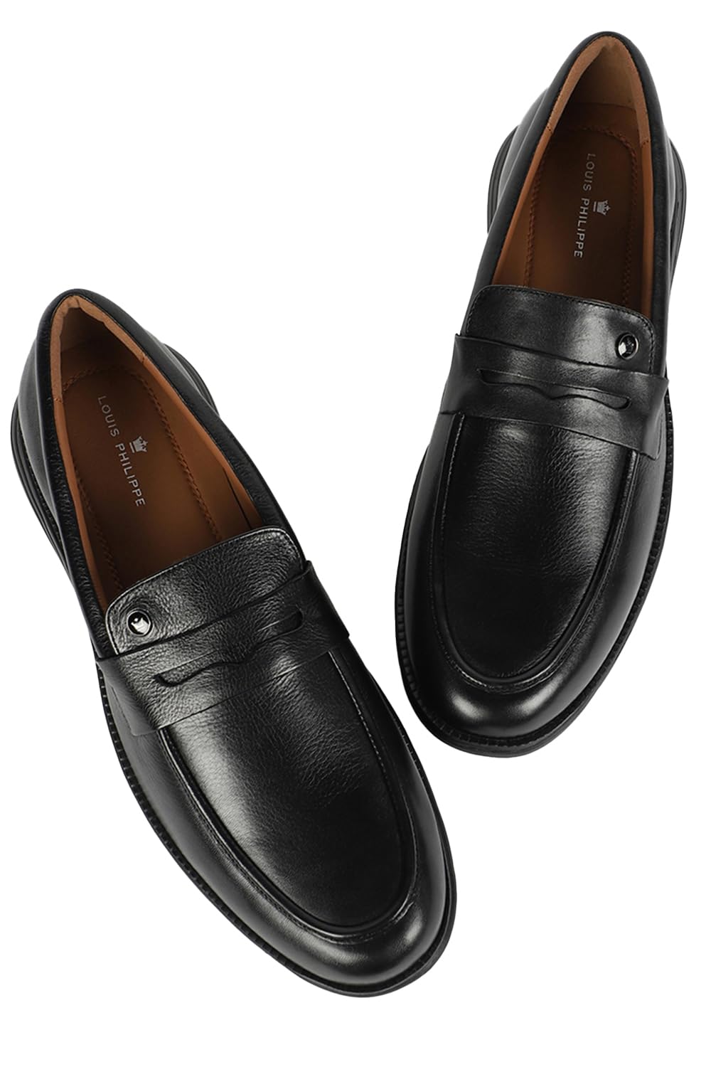 Louis Philippe Mens Black Formal Leather Slip-Ons (7 UK) (B0D5H5M96W) Amazon Price History, Amazon Price Tracker