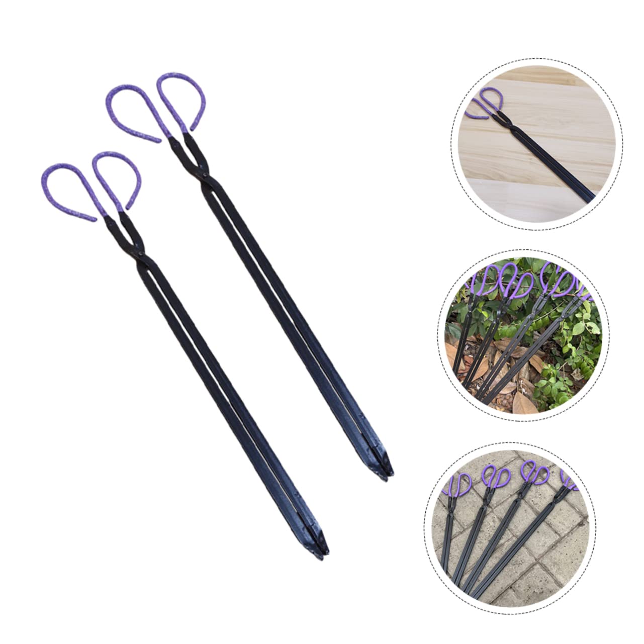 Pinza per Carbone in Ferro Nera 2 Pezzi per Uso Domestico e Outdoor | Clip per Rifiuti e Braci, Portatile e Pratica, Accessorio per Raccolta e Presa Rapida