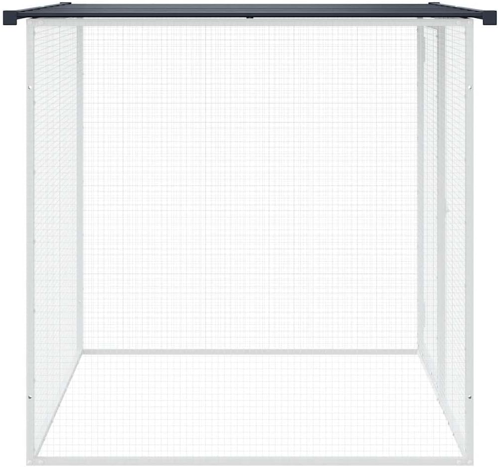 vidaXL Chicken Cage with Roof, Metal Chicken Coop, Chicken Run Animal House for Outdoor Farm Garden Lawn, Anthracite Galvanized Steel