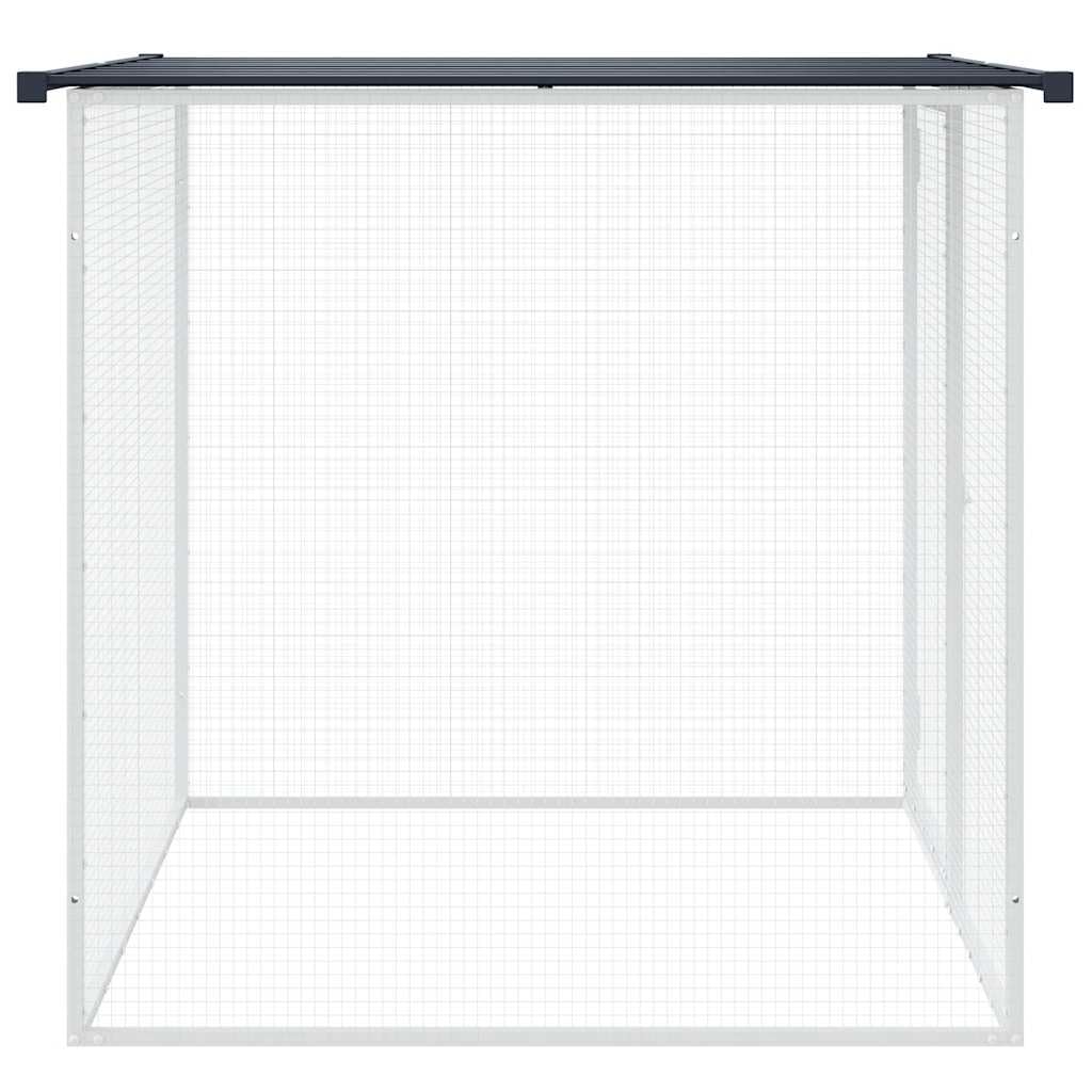 ACAGALA Jaula para pollos con caño 103 x 98 x 90 cm, gallinero de metal con techo y rejilla y puerta grande, para gallinas, aves de corral, animales pequeños, acero galvanizado, antracita