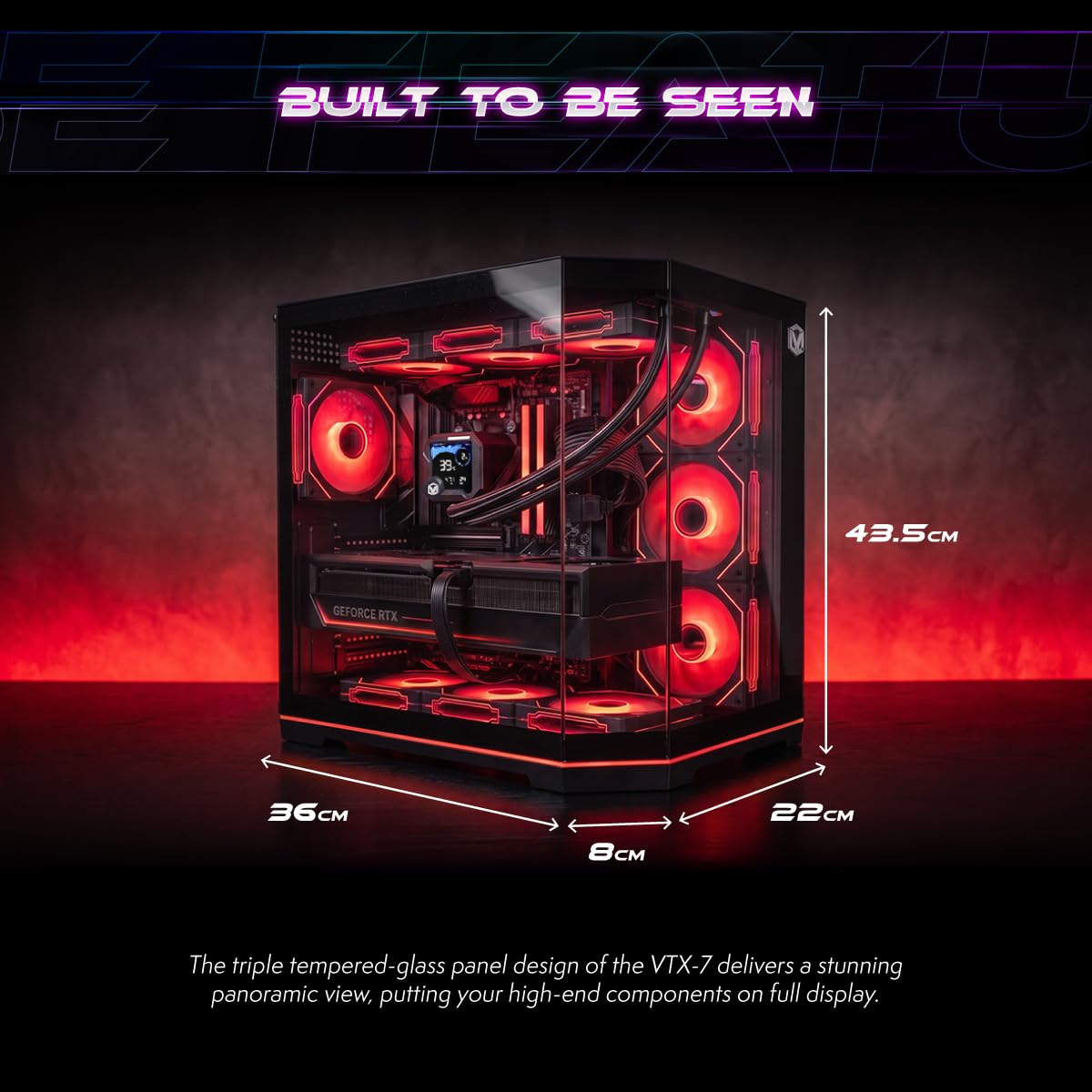 Vibox Gaming PC - AMD Ryzen 7 9800X3D, Nvidia RTX 5080, 32GB RAM, 2TB NVMe SSD, Windows 11, WiFi 6 + Bluetooth 5.4