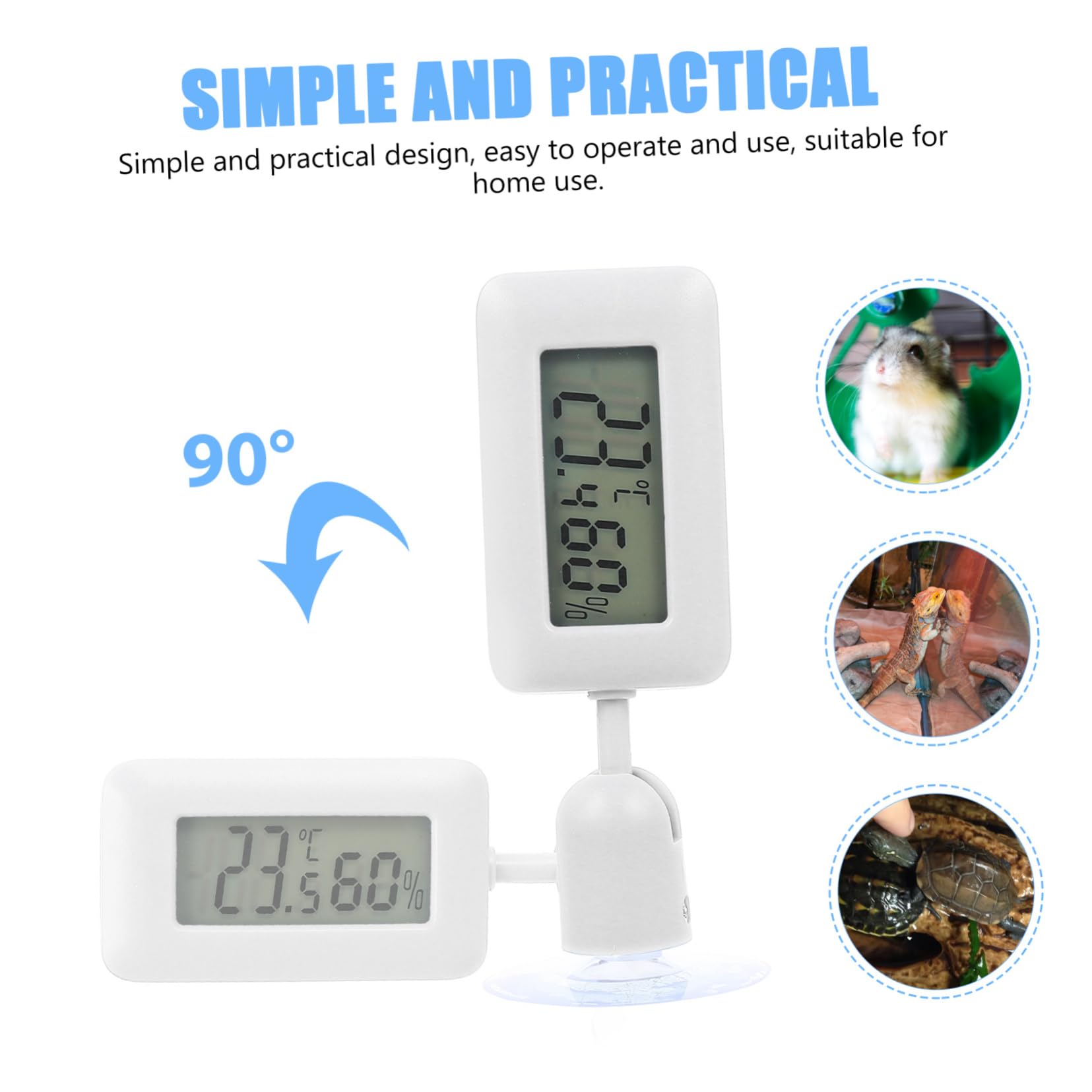 4 Piezas Higrómetro para reptiles termómetro digital Árbol bonsái para acuario. termómetros digital termometro casa termómetro de ventosa rotativa termómetro para reptiles AbS HAPINARY