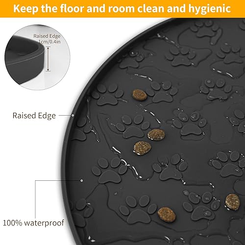 Miniatura 4 de Ptlom Alfombrillas de silicona para alimentación de mascotas para alimentos y agua, mantel individual plegable para mascotas, antideslizante,