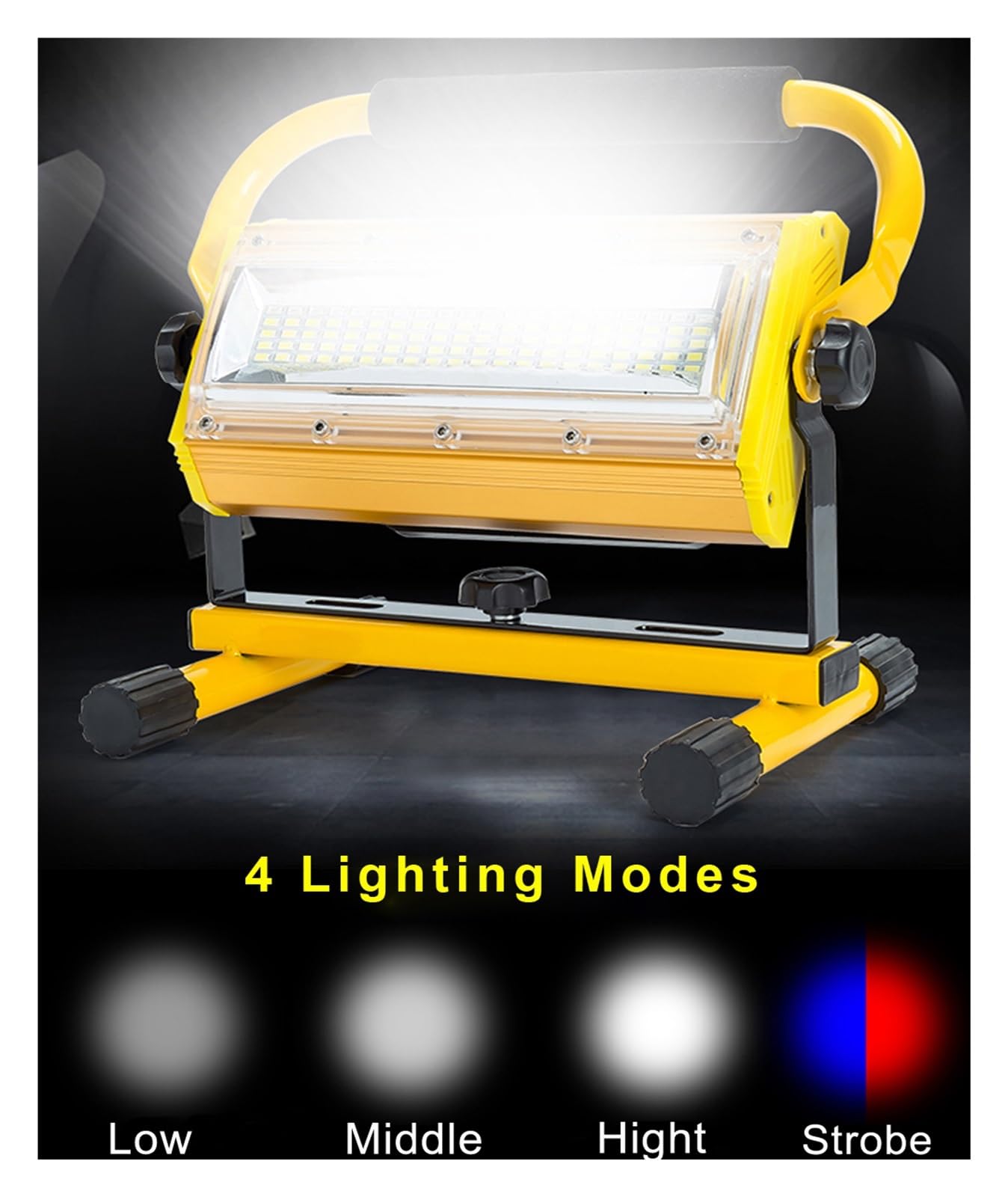 Proiettore a LED, Riflettore LED Da 100 W Proiettore Da Esterno Faretto COB Lampada Da Giardino Con 6 Batterie 18650 E Carica(100W No Battery)