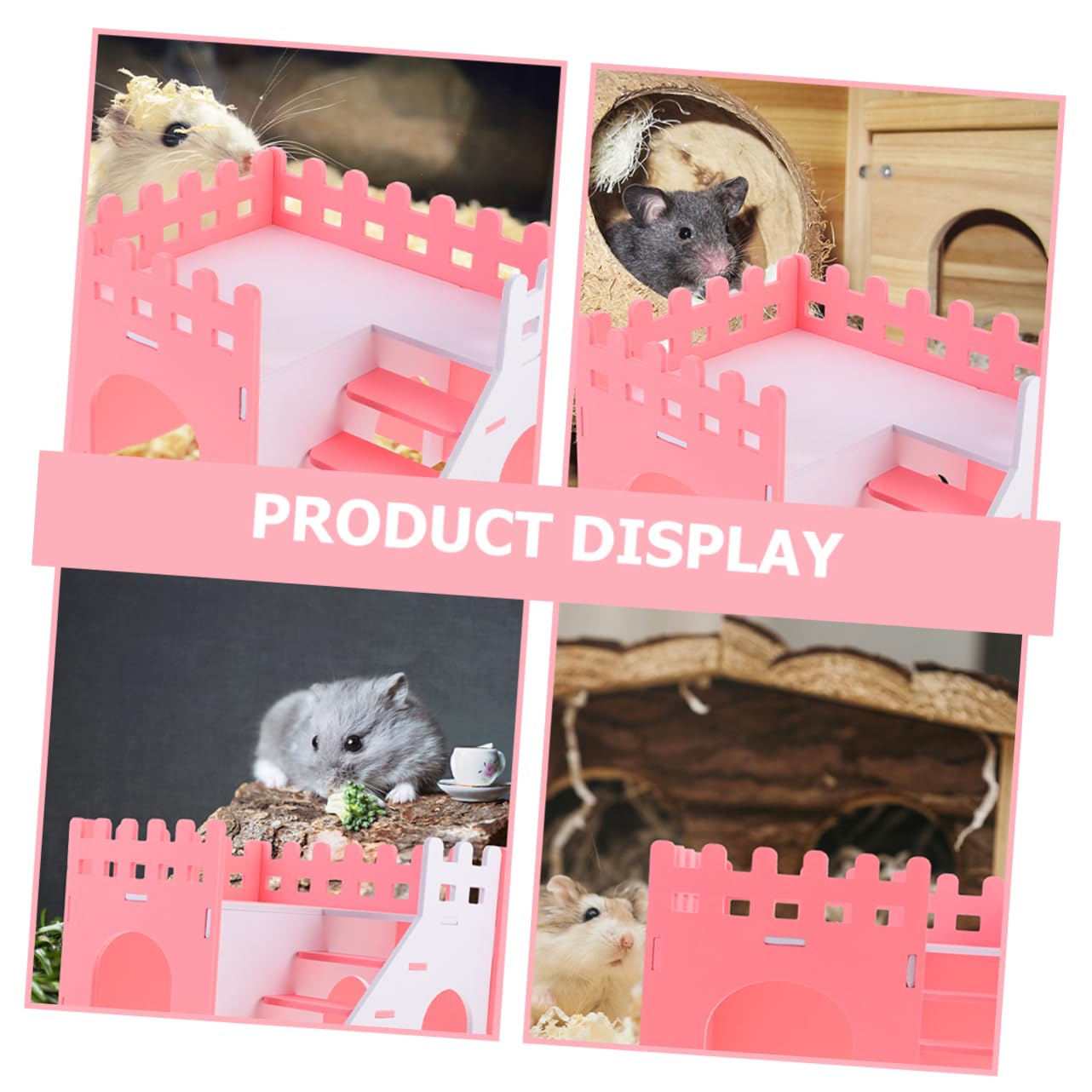 TOYANDONA Doppelstöckiges Hamsterversteck mit Leiter, PVC, 2 Stück