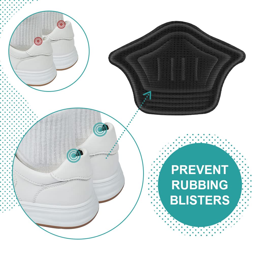 ACWOO 4 Pares Almohadillas De Talón Autoadhesivas, Almohadilla Talon Cómodo, Almohadillas Esponja para Talón, Plantillas Zapatos Autoadhesivas Adecuado Para Evitar Ampollas, Hombres y Mujeres, 10mm