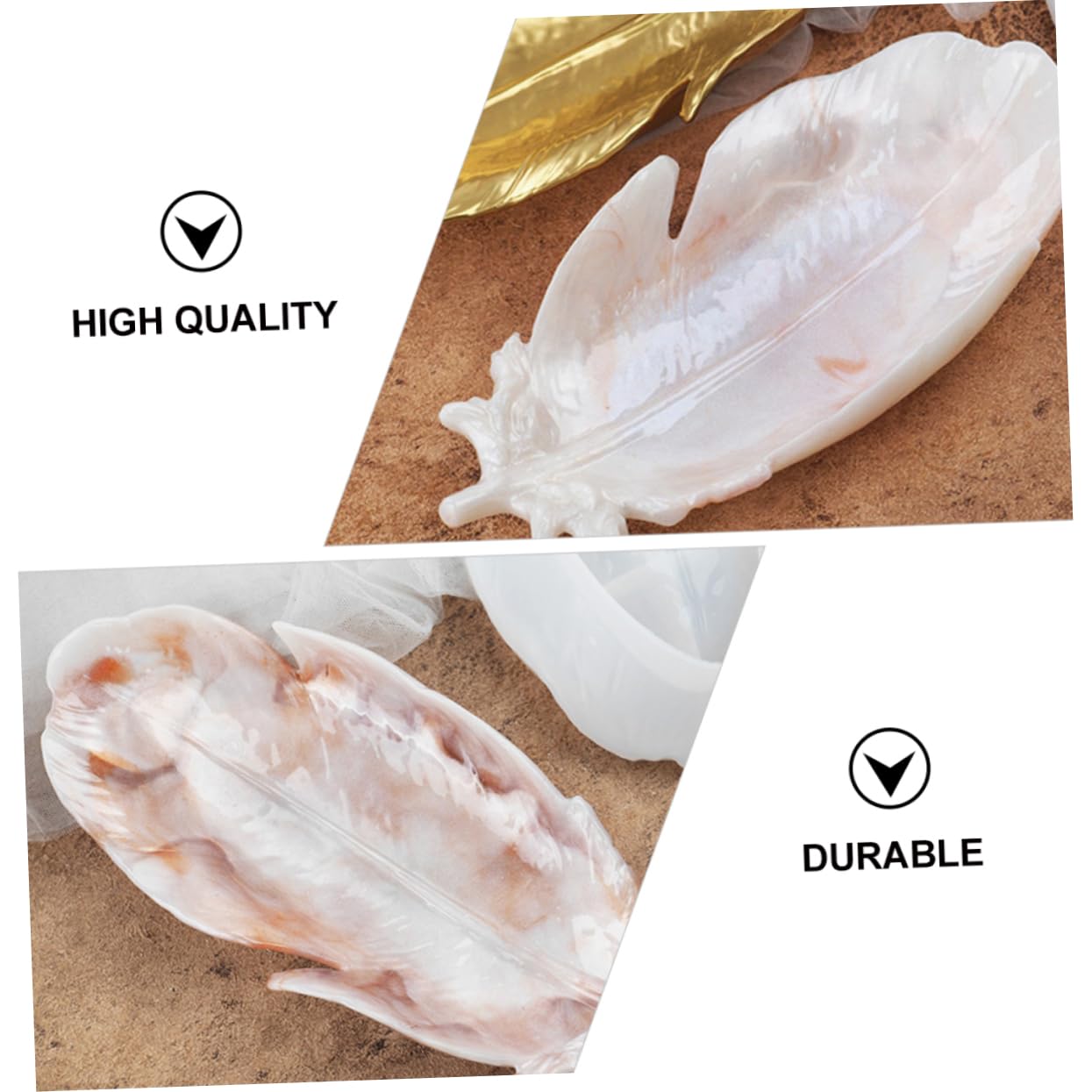 NUOBESTY 2pièces Moule Silicone pour Plateau Décoratif Outil De Fabrication De Plateaux Élégants Résistant Chaleur Et Froid Parfait pour Vos Projets Artisanaux