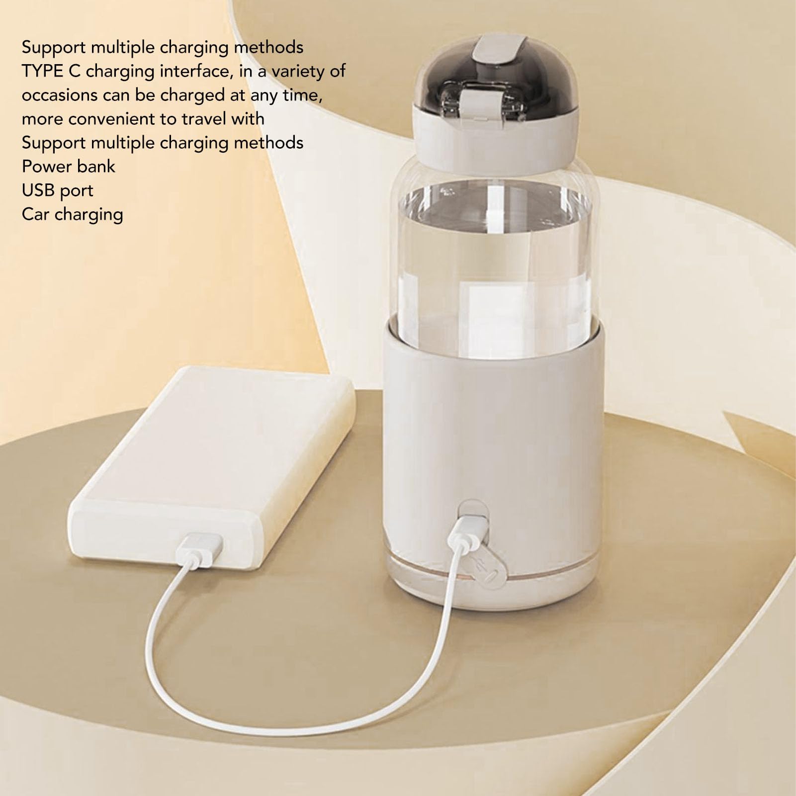 Sxhlseller Calentador de Leche Portátil, Calentador Rápido de Biberones Inalámbrico para Leche Materna, Fórmula, Agua, Recargable por USB y Calentamiento Rápido de 55 ℃, Batería de 5000