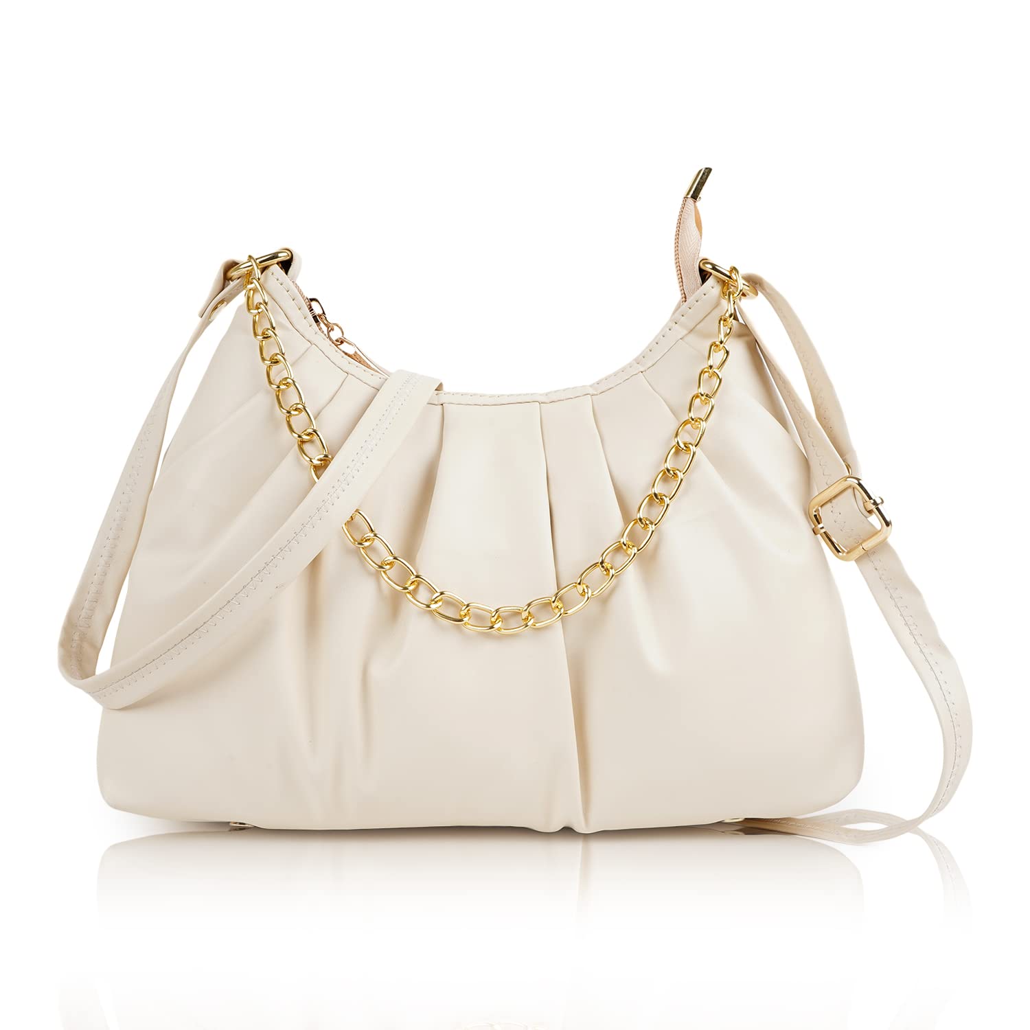 Dixon PU Synthetic Leather Classic Chain Handle Strap Shoulder Crossbody Hobo Stylish Slingbag For Women Dixon PU Synthetic Leather Classic Chain Handle Strap Shoulder Crossbody Hobo Stylish Slingbag For Women