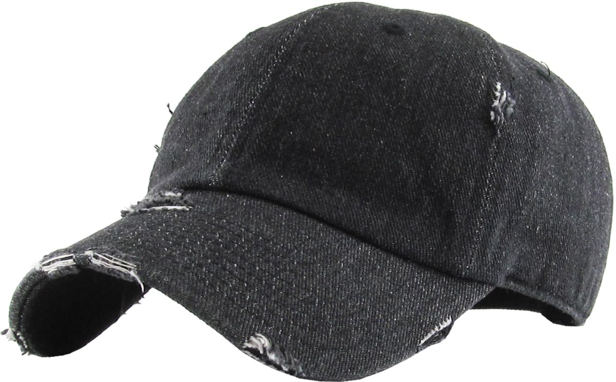 KBETHOS Vintage Washed Distressed Cotton Dad Hat Baseball Cap Adjustable Polo Trucker Unisex Style Headwear