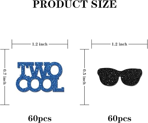 Miniatura 2 de Dos geniales confeti con purpurina, dispersión de papel para bebé niño de segundo cumpleaños, confeti de fiesta de segundo cumpleaños, confeti, 120