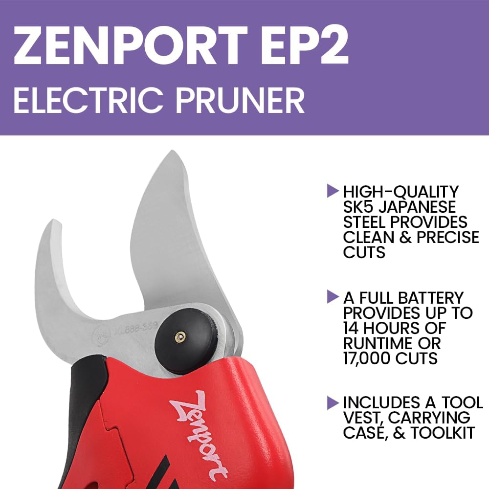 Zenport EP2 ePruner 1.25-inch Cut Battery Powered Electric Pruner