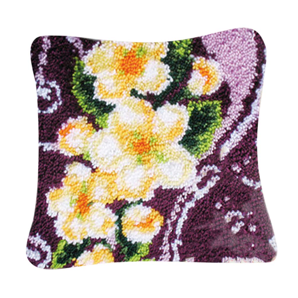 Floral Cross Stitch Embroidery Pillow Cover DIY Handmade Material Package
