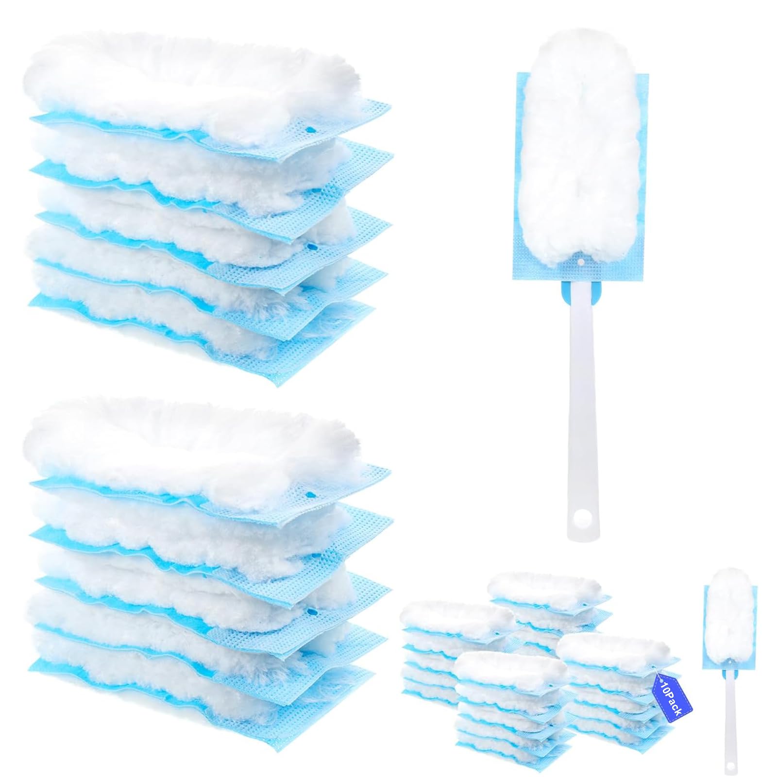 Plexaris 10Pcs Duster for Home Cleaning, Refills Compatible Dust Cleaner, Disposable Electrostatic Dusting Brush Pack with 1 Handle, Feather Duster for Lock Away Dust, Dirt and Hair (B0D8J5RG9Q) Amazon Price History, Amazon Price Tracker
