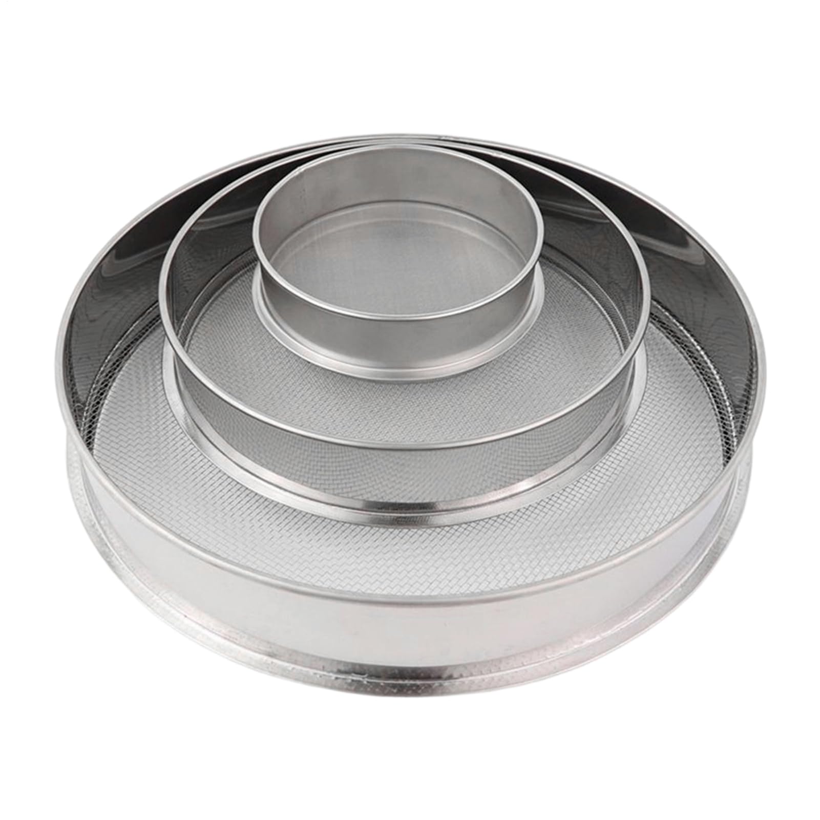 Tamis de jardin en acier inoxydable avec 3 grilles interchangeables pour terre et compost