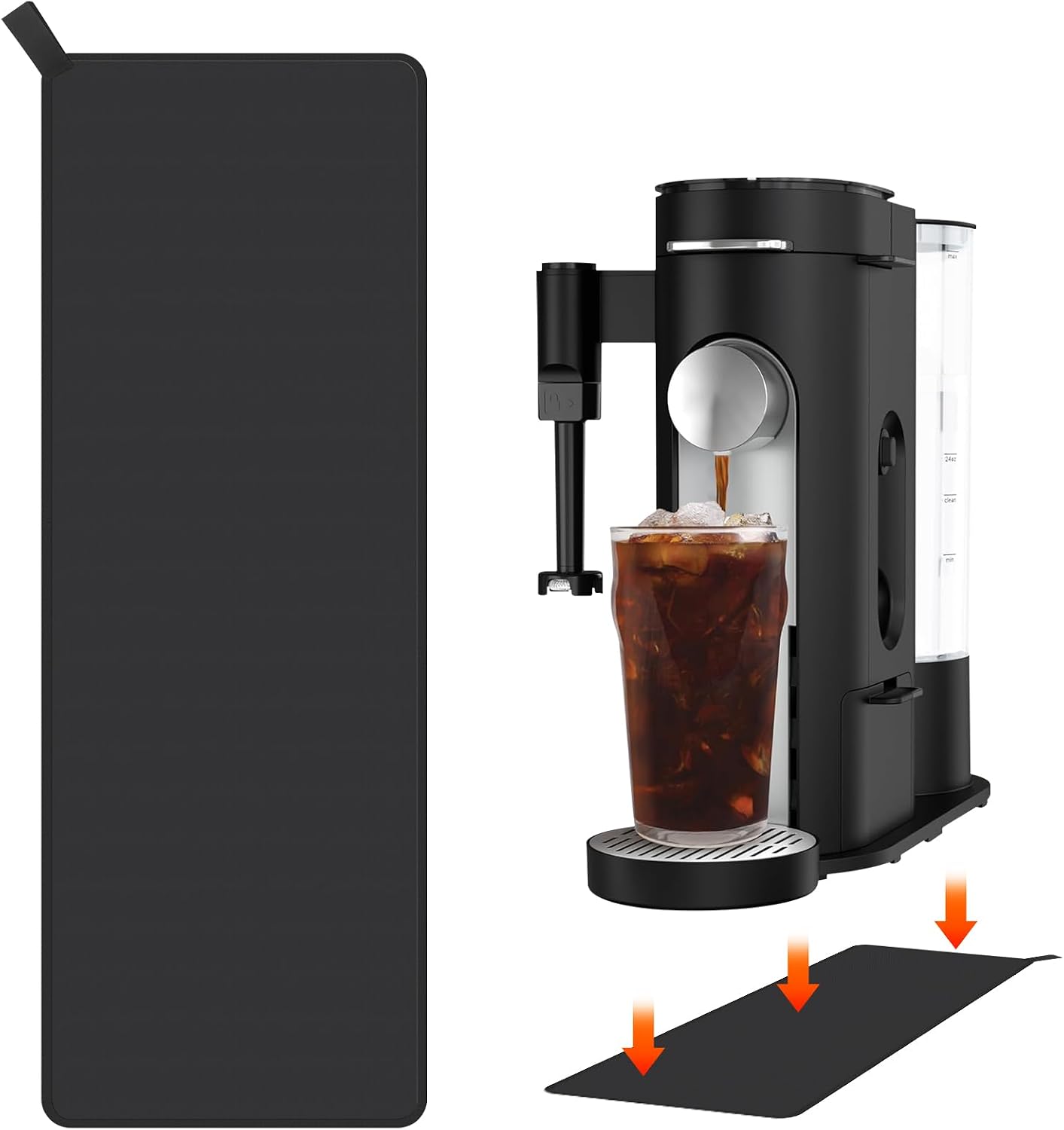 Coffee Slider Mat for Ninja Single Serve Coffee Maker - Coffee Station Coffee Machine Matt Coffee Pot Sliding Pad for Counter Organizer, 16.5    5.9  Extra Large Under Coffee Maker Bar Accessories