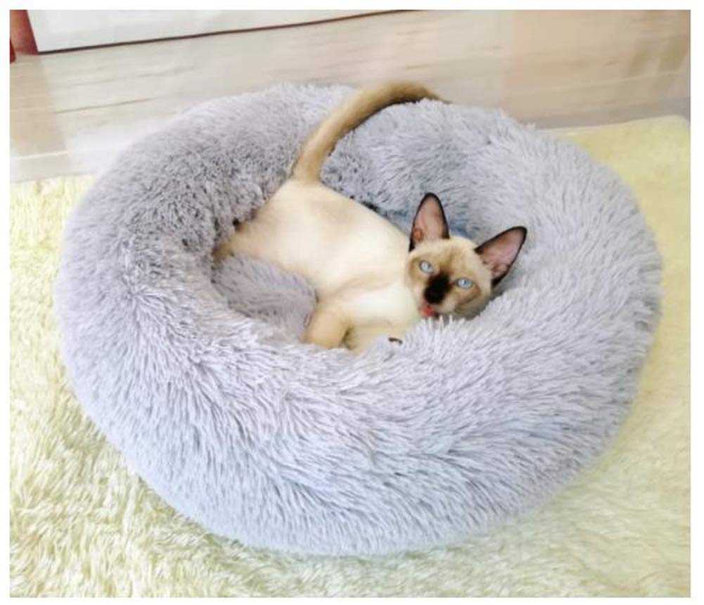 Segle Donut Hundebett – Rund, Weich, Rutschfest, Verschiedene Größen, Grau 60x60x20 Cm
