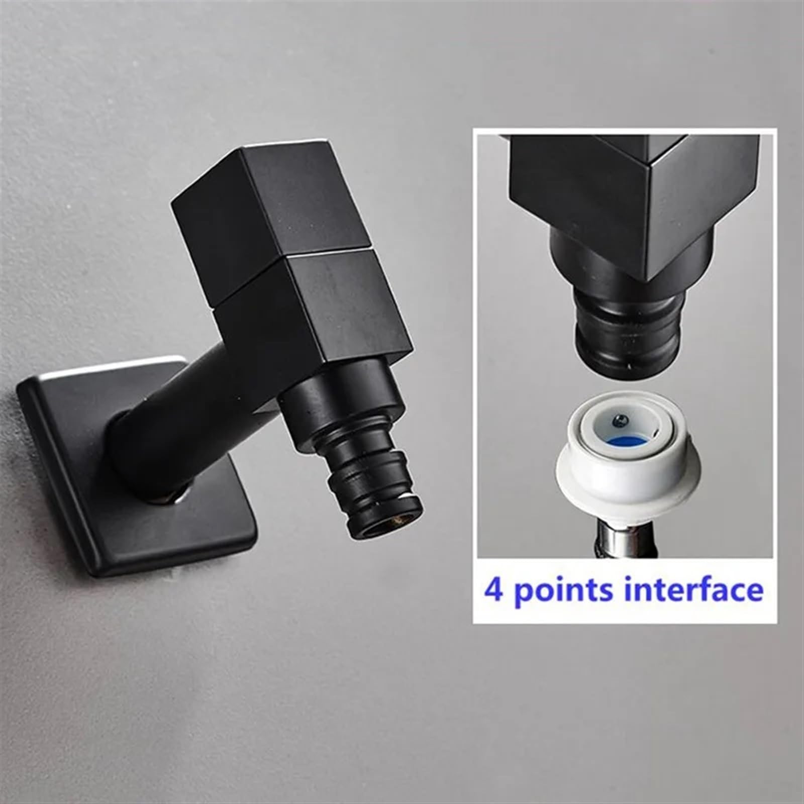 Robinet Exterieur Jardin Vadrouille de robinet machine à laver murale noire