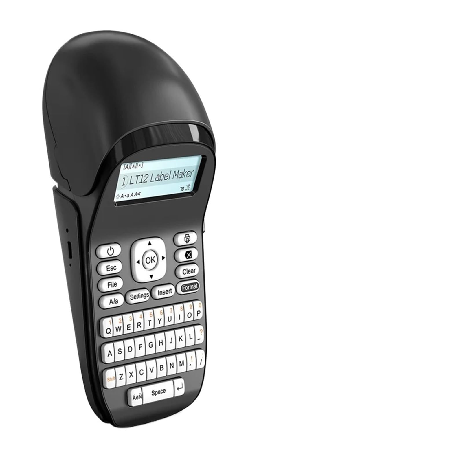 Producent etykiet, Drukarka Etykiet LT12, Przenośna Bezatramentowa Bluetooth, Naklejka Do Biura, Domu, Klawiatura QWERTY, Klawisz Dotykowy, do domu, kuchni, biura(Black Printer)