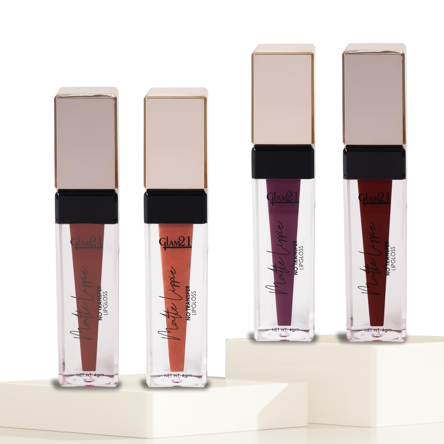 Glam21 Matte Lippie No Transfer Lip Gloss | Creamy Matte, Lightweight & Comfortable | Liquid Lipstick, Smudge and Transfer Proof Lipstick | Pack Of 4 | 4gm Each (Combo-12)-image-35