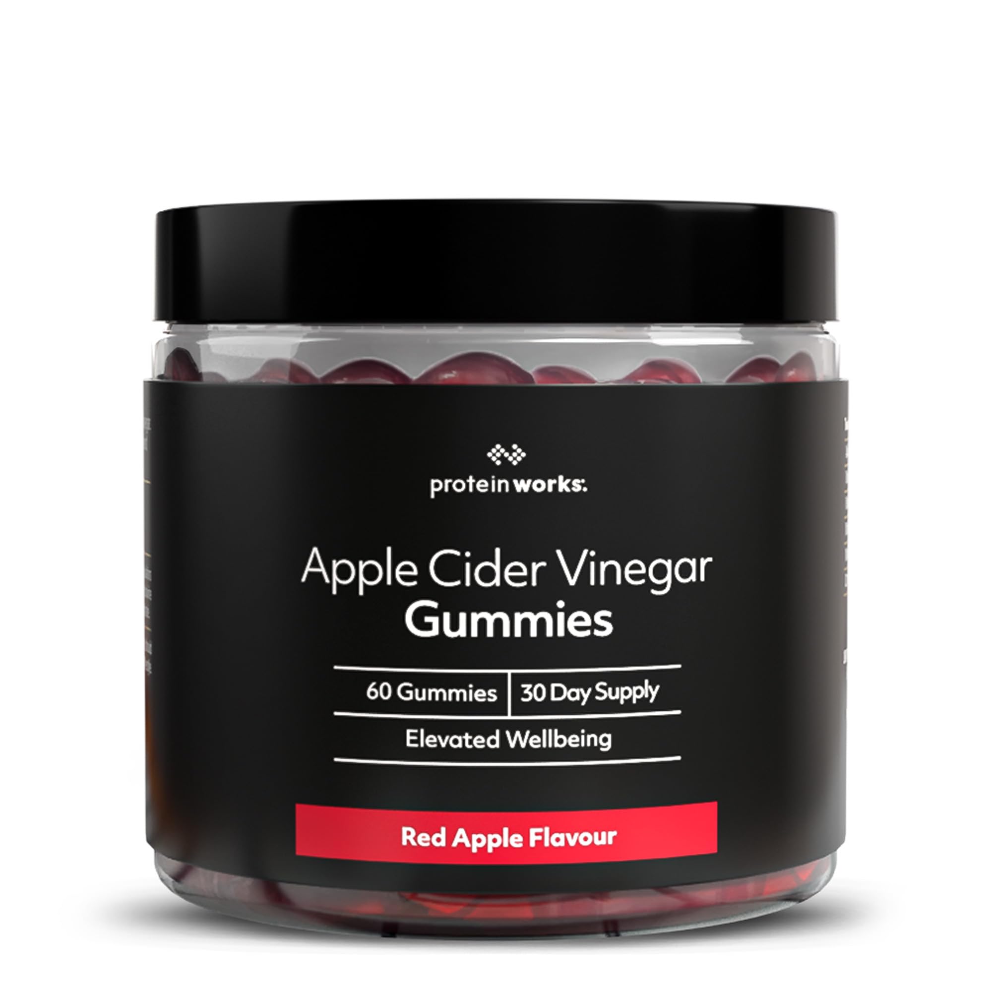Apple Cider Vinegar Gummies - 1000mg ACV with “The Mother” Culture, Plus Chromium Picolinate & Folic Acid, Plus Vitamins B6, B12 and C - Red Apple Flavour - 60 Gummies - Protein Works