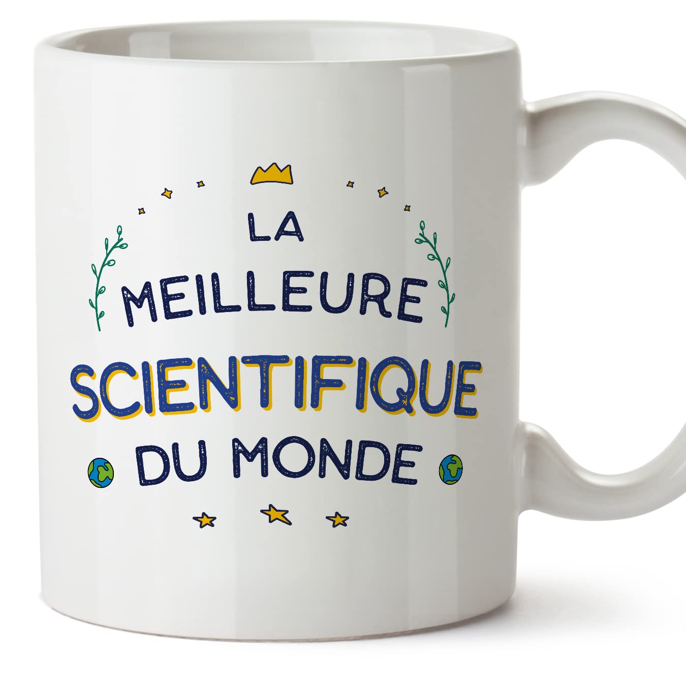MUGFFINS Scientist Woman Mug - in French - Meilleur du Monde - Funny Gift for Colleagues - Ceramic 11oz Mug