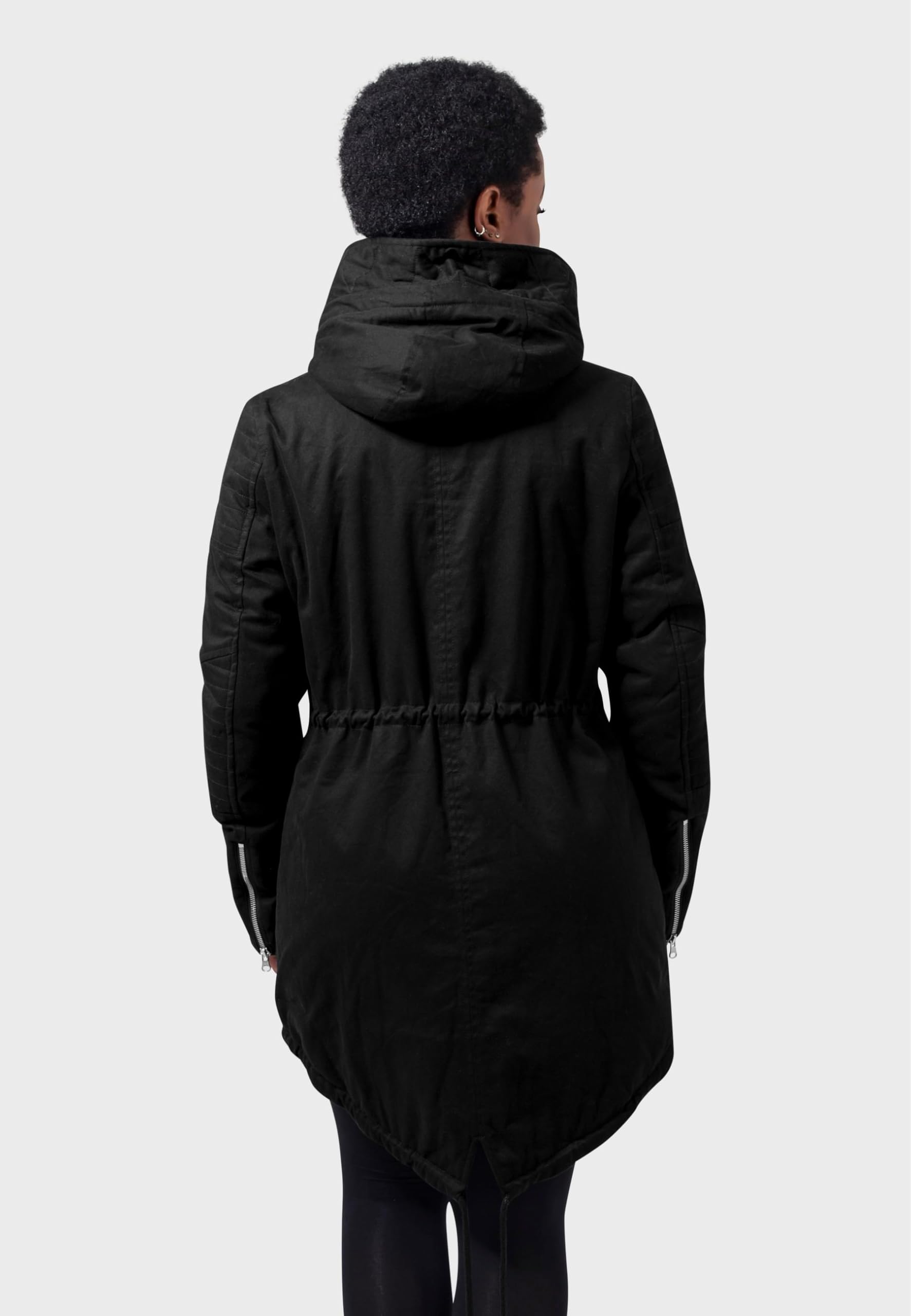 Urban Classics Damska kurtka Sherpa Lined Cotton Parka, czarny, XL