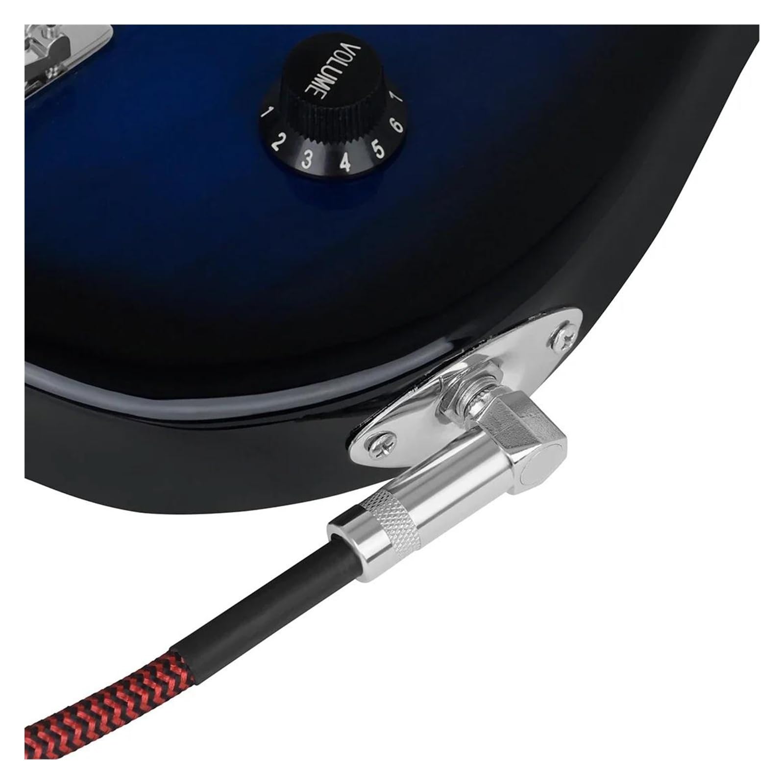 cable de audio para guitarra Cable de para bajo eléctrico línea con reducción de ruido conexión de 6,35 mm cable trenzado blindado de color