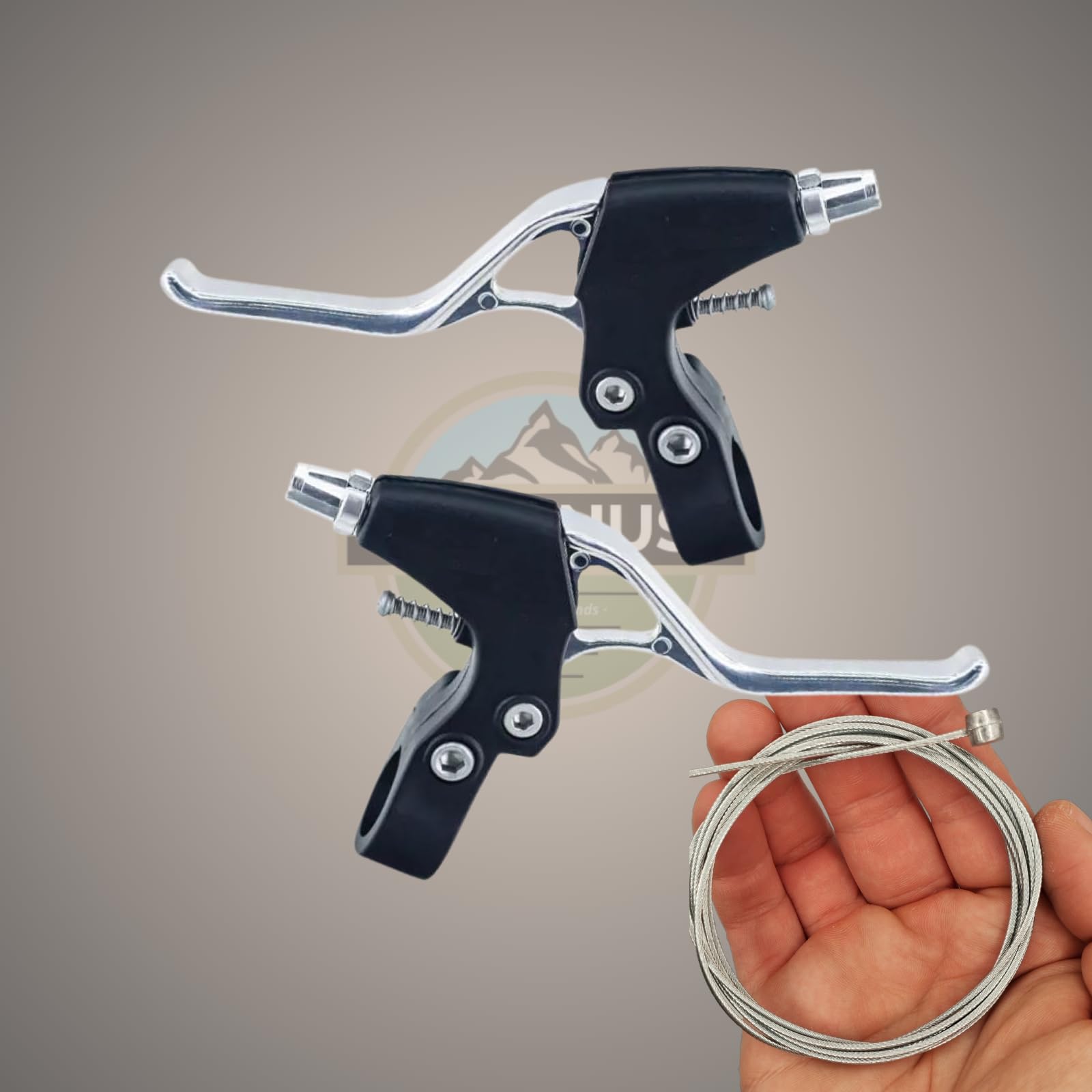 Leve freno per bicicletta con cavi - Set di leve freno con cavi 1,5 x 1800 mm - Ricambio universale (polimero e alluminio)