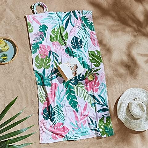Catherine Lansfield Tropical Palm Beach Towel Cover