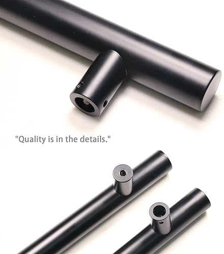 Miniatura 6 de Manija de puerta de acero inoxidable SUS304 de 36 pulgadas, forma de H negra para granero deslizante y puertas de ducha de vidrio resistentes