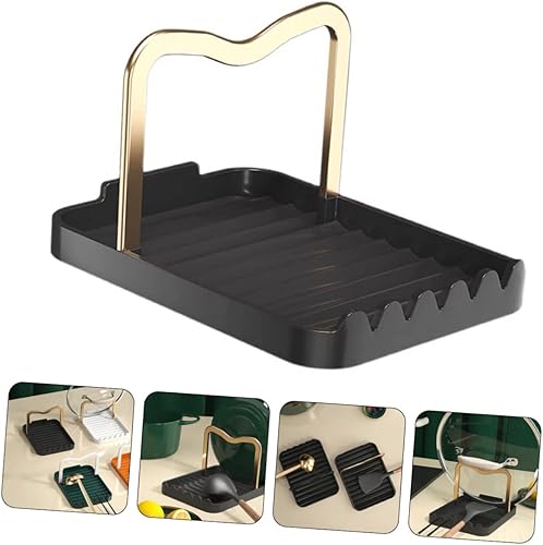 Miniatura 9 de Alipis Cubierta de cocina soporte para cuchara de cocina, soporte para mostrador, tablero multifunción, cucharón, tapa de escritorio, tenedor,