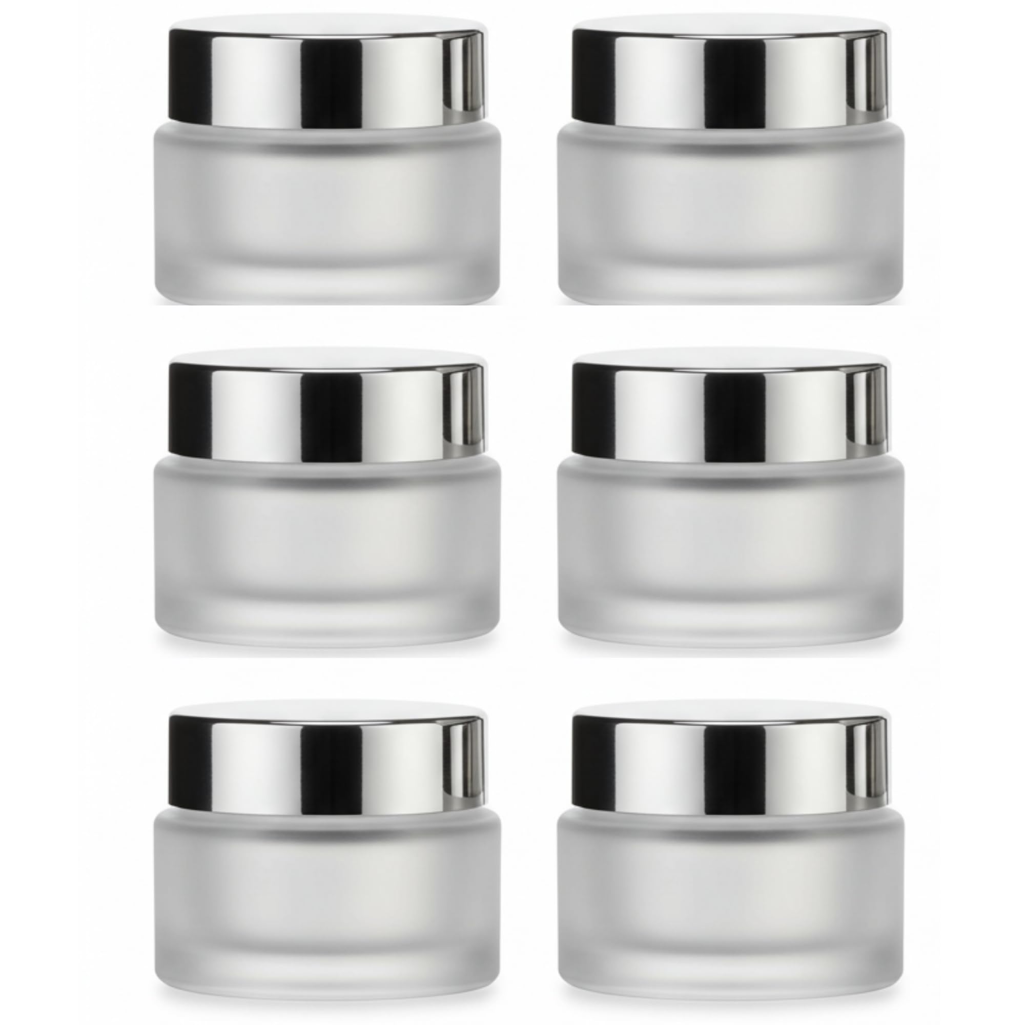 Devinez Multipurpose (Pack of 6) Round Frost Glass Cosmetic Jars,30gm with Inner Liners and Silver Lids, Travel Jars, Refillable for Makeup, Cream, Lotion, Sugar Scrubs, Eye Shadow Paint, Jewelry-image-26