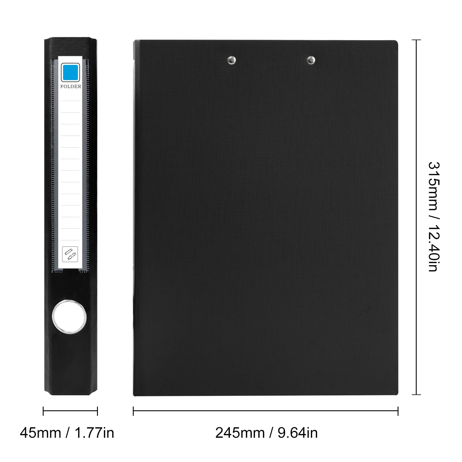 GUOKOFF A4 Ring Binders, 4 Pcs Ring Binder with Clipboard, 2 D-Ring Binder Clipboard Folder, 45mm Spine - Image 2