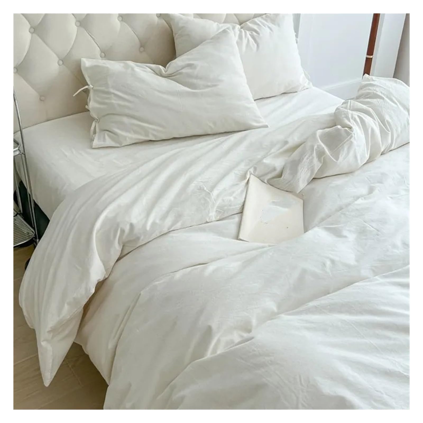 Parure de housse de couette blanche super doux pour grand lit double