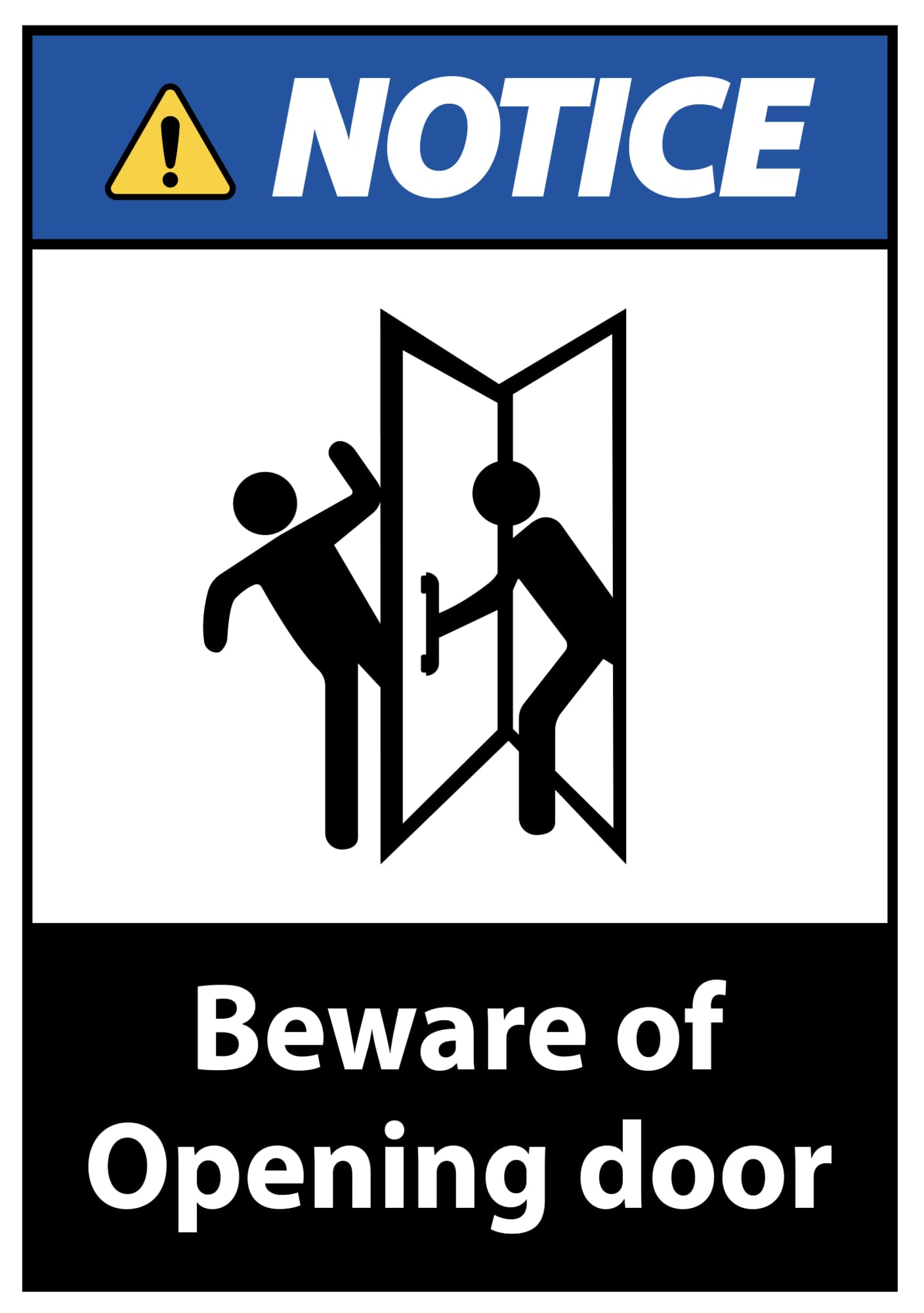 Notice Beware Of Opening Door Safety Warning Sign Self Adhesive Gloss Decal Sticker A4 297mm x 210mm