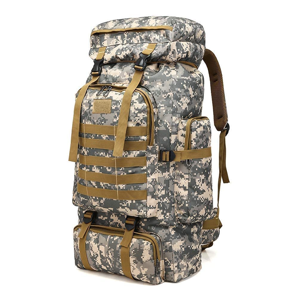 Kabxhueo Groß Rucksack 60L-80L Wanderrucksack Wasserdicht für Herren & Damen – Reiserucksack, Notfallrucksack, Trekkingrucksack für Survival, Wandern, Camping, Angel & Reise (Backpacker Rucksack)